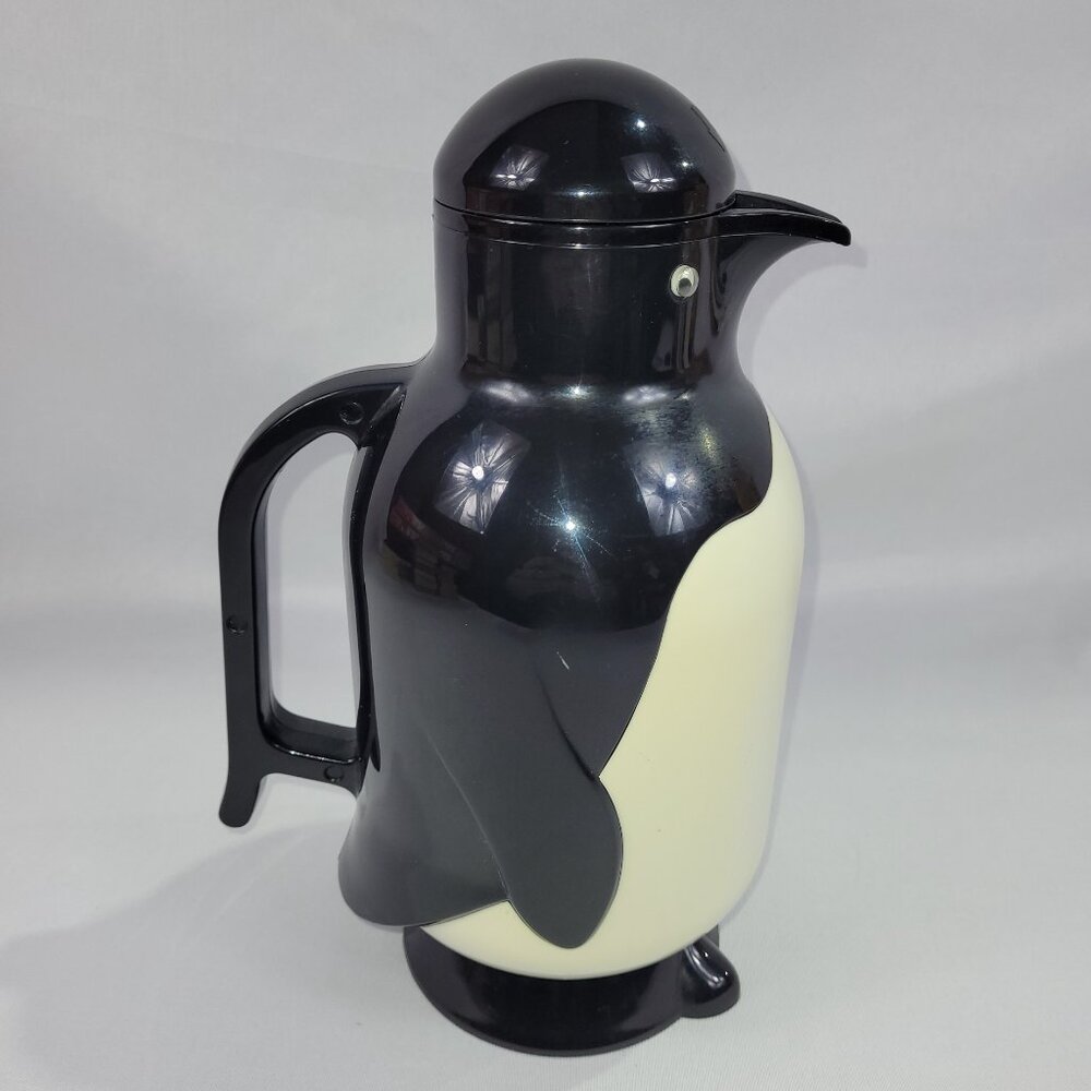Metrokane Jerry Penguin Coffee Carafe 11" Vintage 80s Thermal Hot Drink Warmer